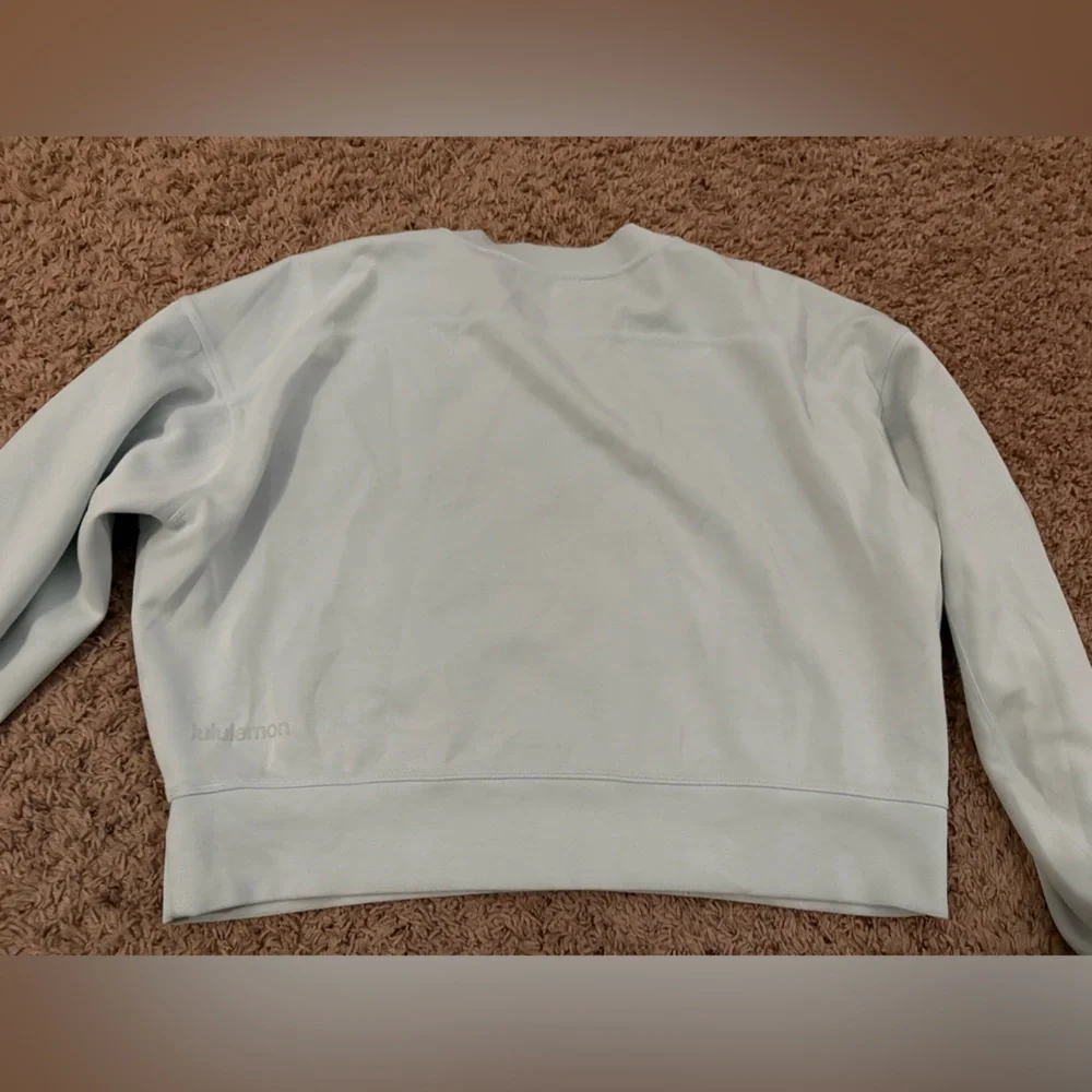 lululemon soft stream perfectly oversized cropped crew neck powder blue